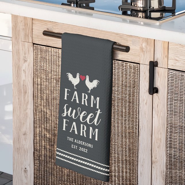 Rustic Personalized Farm Sweet Farm Kitchen Towel (Creator Uploaded)