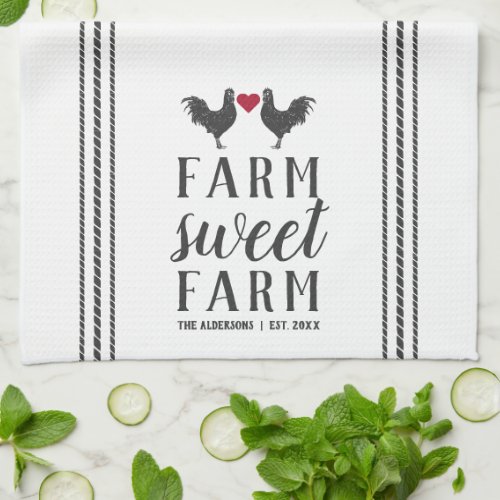 Rustic Personalized Farm Sweet Farm Kitchen Towel