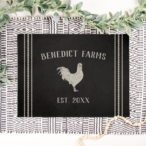 Rustic Personalized Farmhouse Rooster Doormat