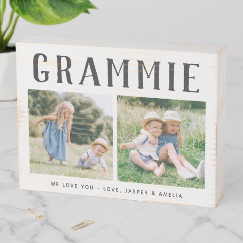 Rustic Personalized Grammie Grandma Photo Wooden Box Sign