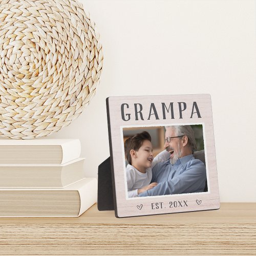 Rustic Personalized Grampa Grandpa Photo Plaque