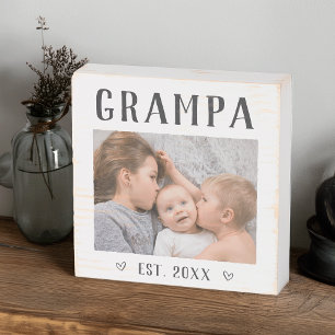 Rustic Personalized Grampa Photo Wooden Box Sign