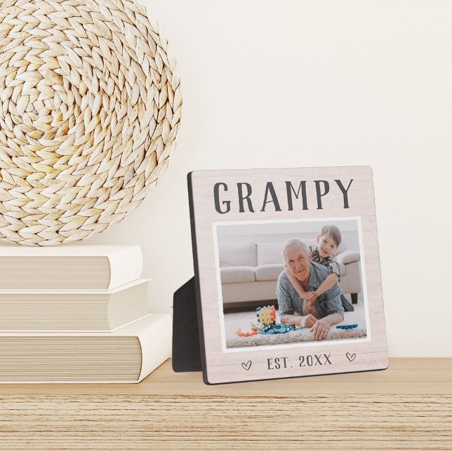 Rustic Personalized Grampy Grandpa Photo Plaque (Creator Uploaded)