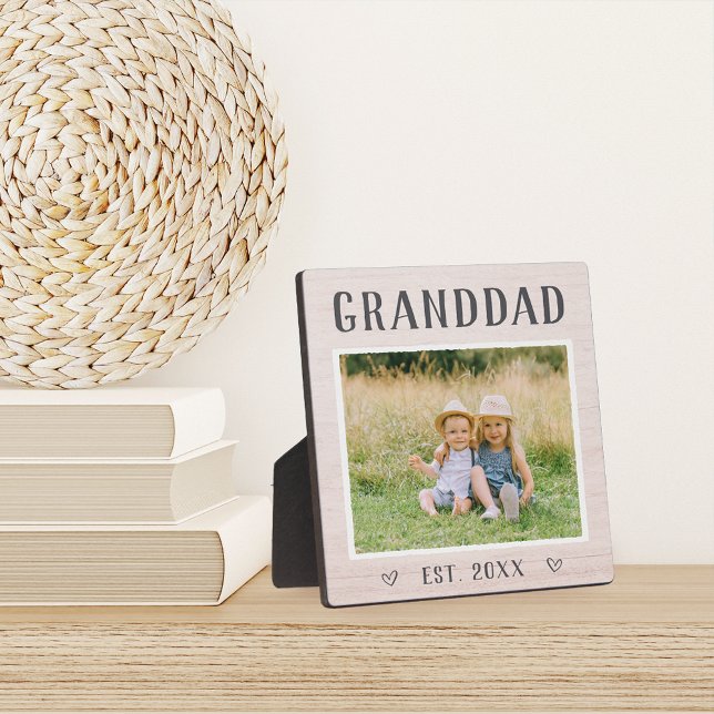 Rustic Personalized Granddad Grandpa Photo Plaque (Creator Uploaded)