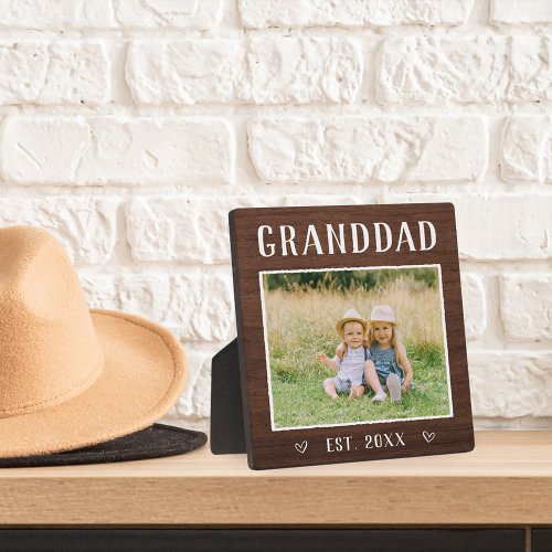 Rustic Personalized Granddad Grandpa Plaque