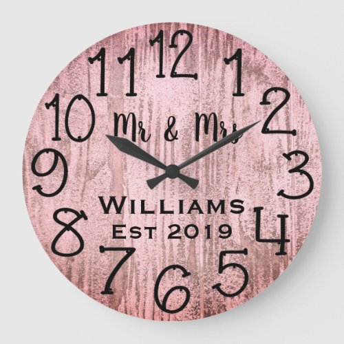 Rustic Personalized Gray Wood Custom Large Clock