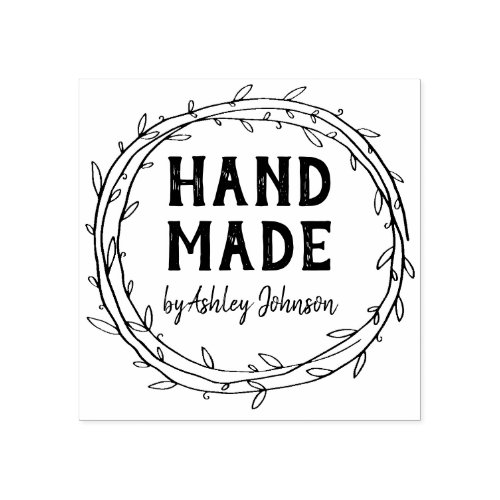 Rustic Personalized Hand Made By Rubber Stamp