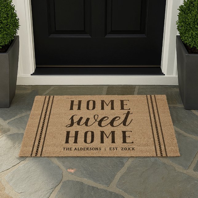 Rustic Personalized Home Sweet Home Fiber Doormat (Creator Uploaded)
