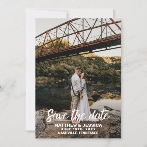 Rustic Personalized Lake Wedding Save the Date