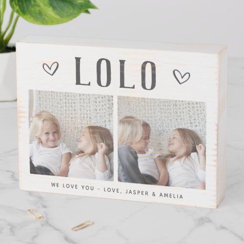 Rustic Personalized Lolo Photo Wooden Box Sign