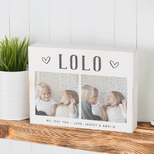 Rustic Personalized Lolo Photo Wooden Box Sign