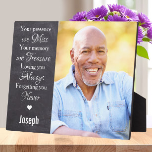 Rustic Personalized Loving Memory Memorial Photo Plaque