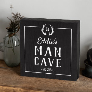 Rustic Personalized Man Cave Wooden Box Sign
