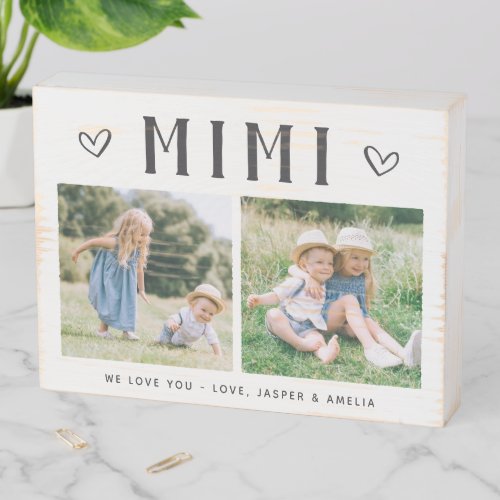 Rustic Personalized Mimi Grandma Photo Wooden Box Sign
