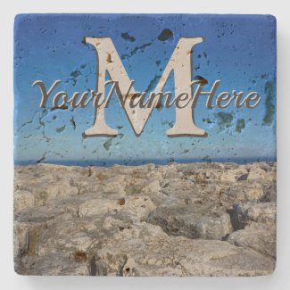 Rustic Personalized Monogrammed Coasters, Lake