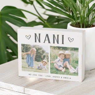 Rustic Personalized Nani Grandma Photo Wooden Box Sign