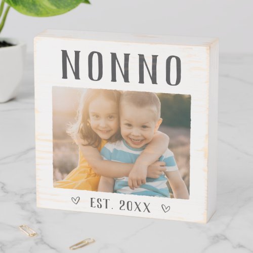 Rustic Personalized Nonno Photo Wooden Box Sign