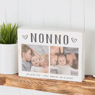 Rustic Personalized Nonno Photo Wooden Box Sign