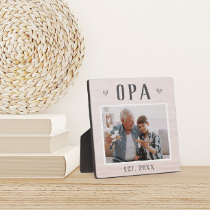 Rustic Personalized Opa Grandpa Photo Plaque
