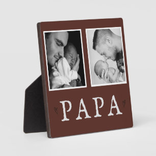 Rustic Personalized PAPA 2-Photo Plaque 