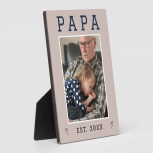 Rustic Personalized Papa & Grandpa Photo Plaque 