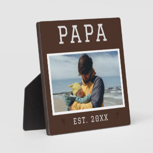 Rustic Personalized Papa Photo Plaque