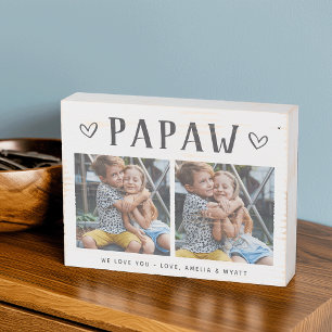 Rustic Personalized Papaw Photo Wooden Box Sign