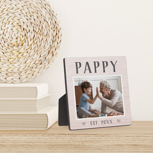 Rustic Personalized Pappy Grandpa Photo Plaque