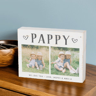 Rustic Personalized Pappy Photo Wooden Box Sign