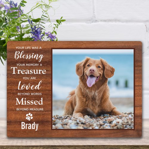 Rustic Personalized Paw Print Pet Memorial Plaque