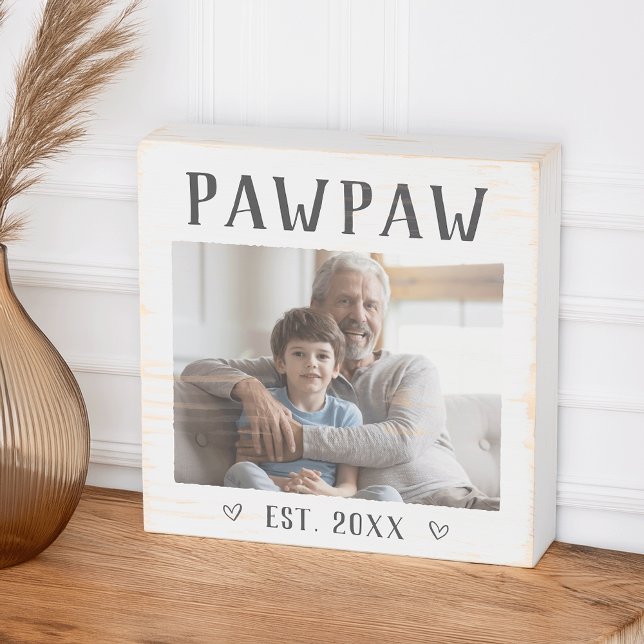 Rustic Personalized Pawpaw Photo Wooden Box Sign (Creator Uploaded)