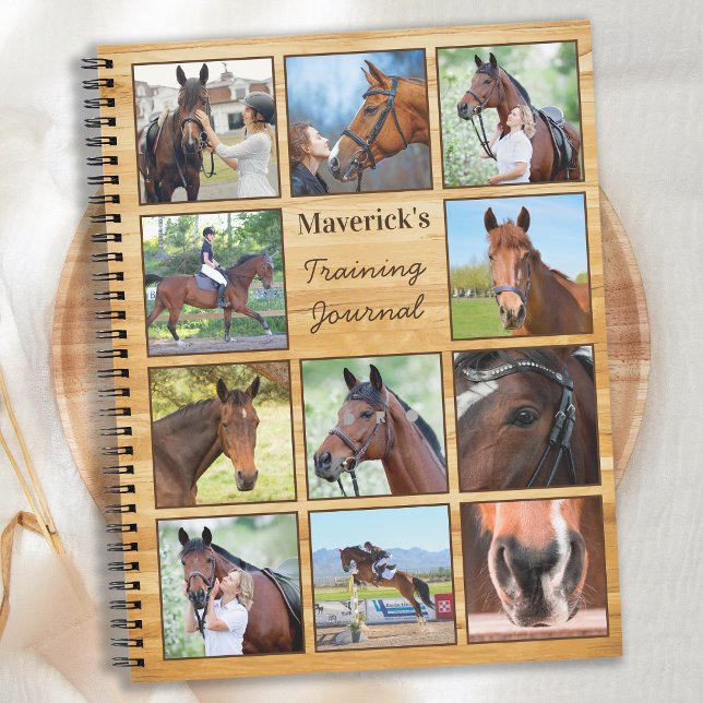 Rustic Personalized Pet Horse Lover Photo Collage Notebook (Creator Uploaded)