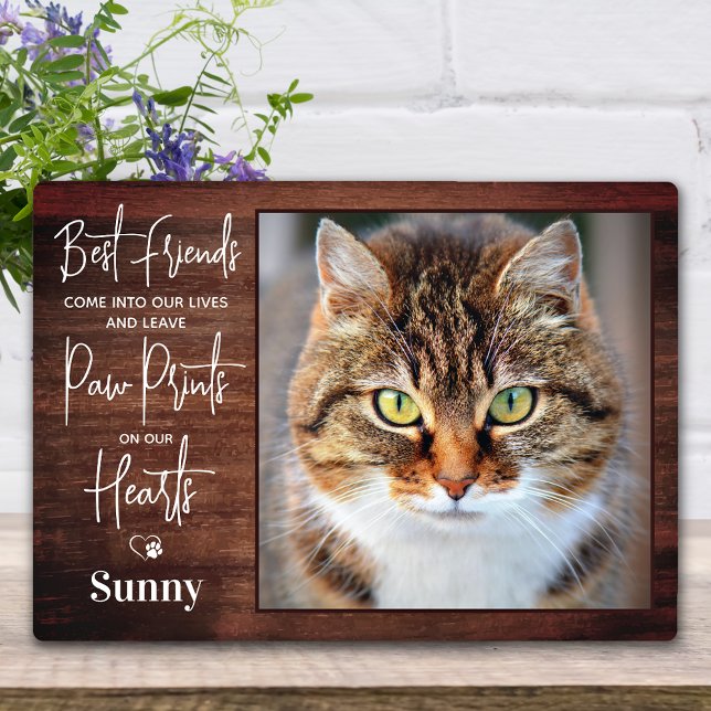 Rustic Personalized Pet Memorial Cat Photo Plaque (Creator Uploaded)
