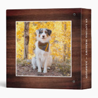 Rustic Personalized Pet Memorial Dog Photo Album 3 Ring Binder