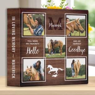 Rustic Personalized Pet Memorial Horse Photo Album 3 Ring Binder