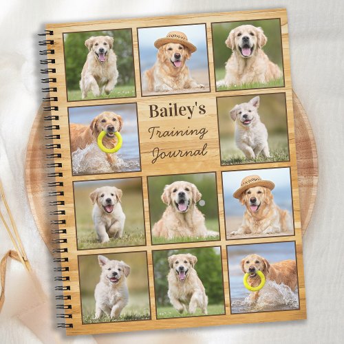 Rustic Personalized Pet Puppy Dog Photo Collage Notebook
