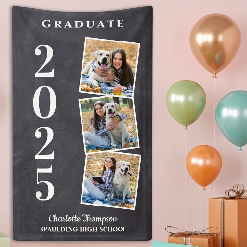 Rustic Personalized Photo Collage Graduate Banner