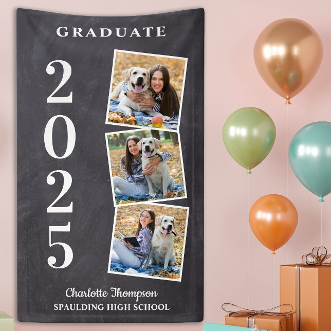 Rustic Personalized Photo Collage Graduate Banner (Creator Uploaded)