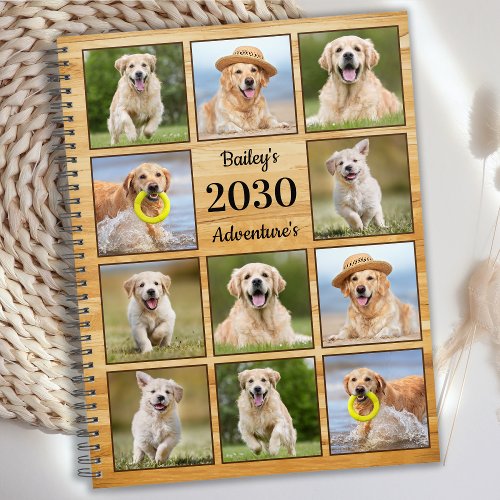 Rustic Personalized Photo Collage Pet Dog 2023 Planner