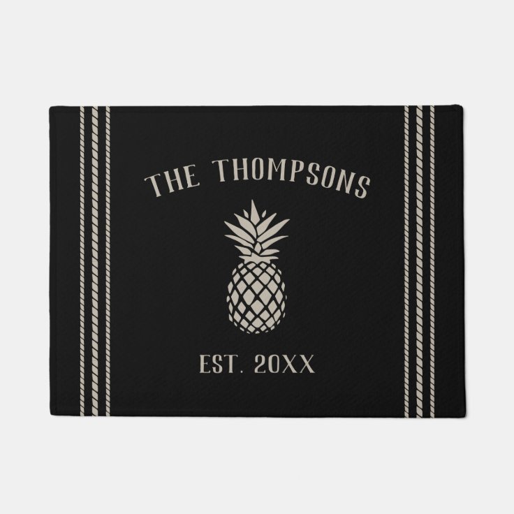 Rustic Personalized Pineapple Doormat Zazzle