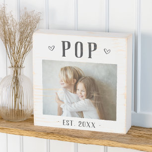 Rustic Personalized Pop Photo Wooden Box Sign