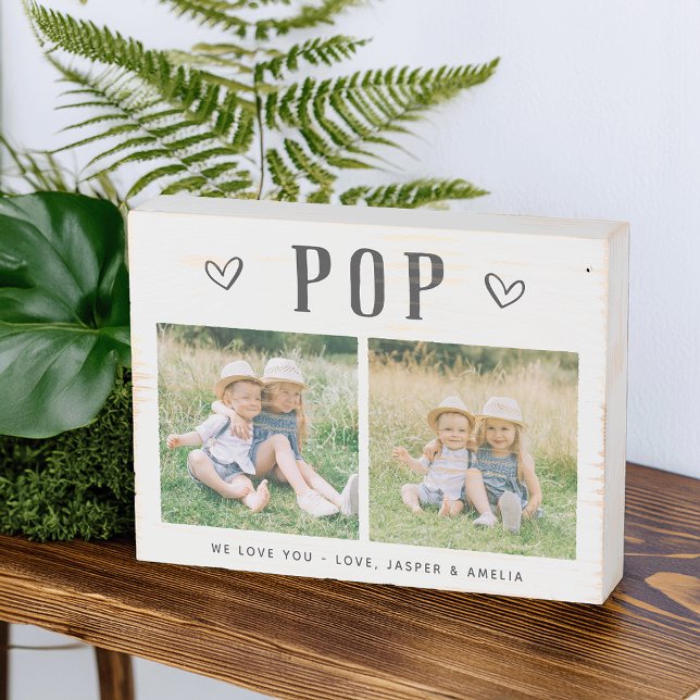 Rustic Personalized Pop Photo Wooden Box Sign (Creator Uploaded)