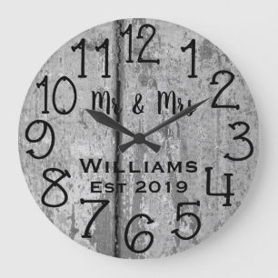 Rustic Personalized Teal Distressed Wood Custom Large Clock
