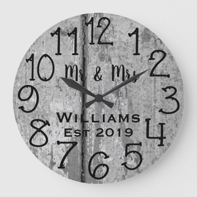 Rustic Personalized Teal Distressed Wood Custom Large Clock (Front)