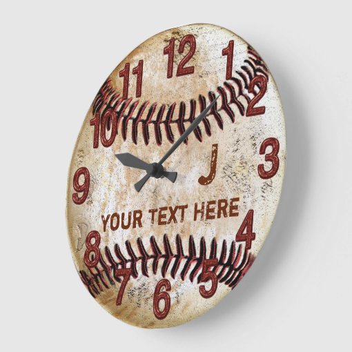 Rustic Personalized Vintage Baseball Wall Clocks Zazzle