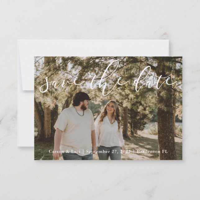 "Rustic Personalized Wedding Save the Date  (Front)