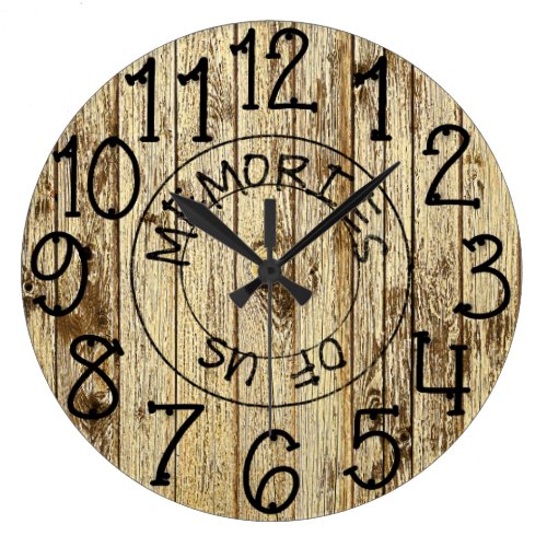 Rustic Personalized Wood Memories of Us Large Clock