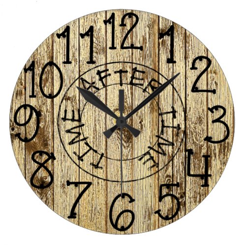 Rustic Personalized Wood Time After Time Large Clock