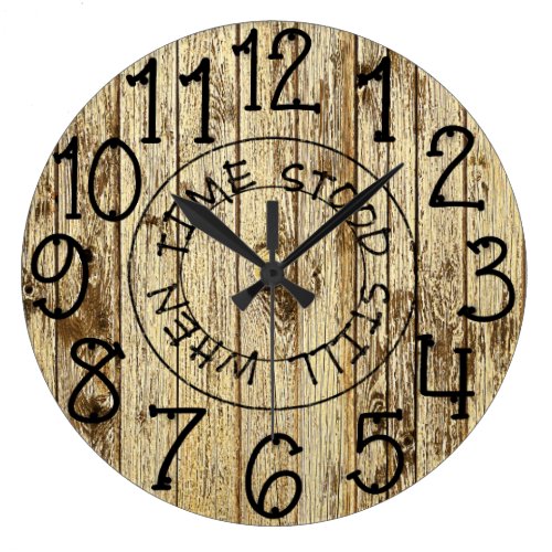 Rustic Personalized Wood When Time Stood Still Large Clock