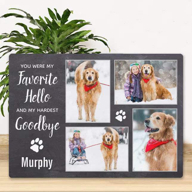 Rustic Pet Dog Memorial Keepsake Photo Collage Plaque | Zazzle